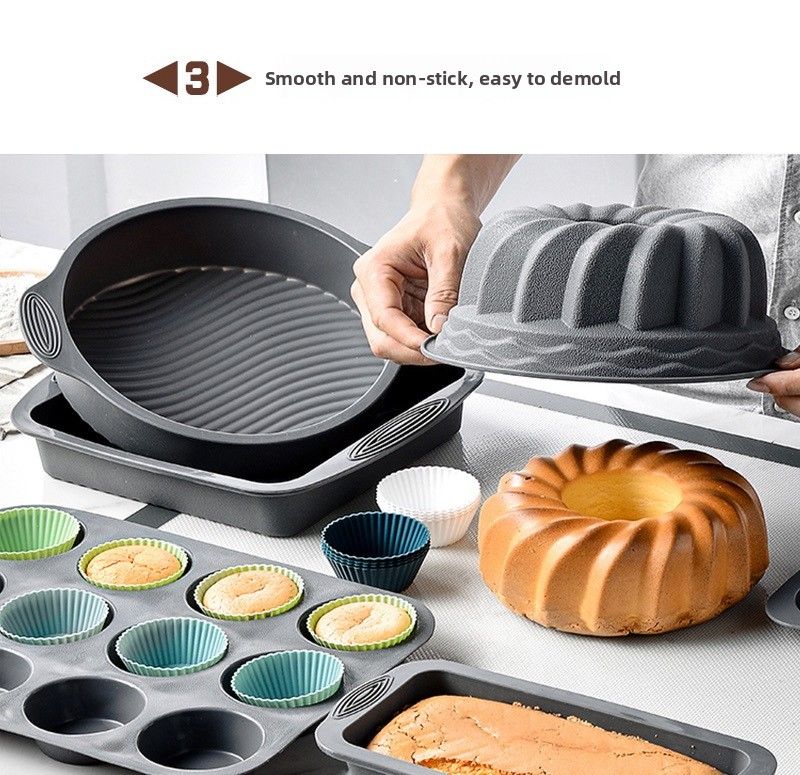 Morandi Color Series Round Set Cake Baking Tart Steamed Egg Baby Food Mold Silicone Muffin Cup_voghion.com