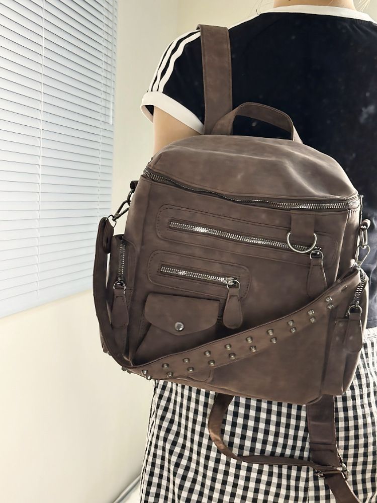 2025 Spring New Large Capacity Fashion Multifunctional Multi-pocket Student Backpack Travel Commuting Shoulder Women's Bag Casual Hundred_voghion.com