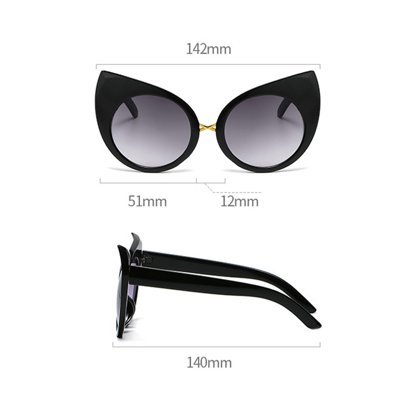 New Trendy Large Frame Cat Eye Sunscreen For Parties, Fashionable Outfits, And High-end Sunglasses_voghion.com