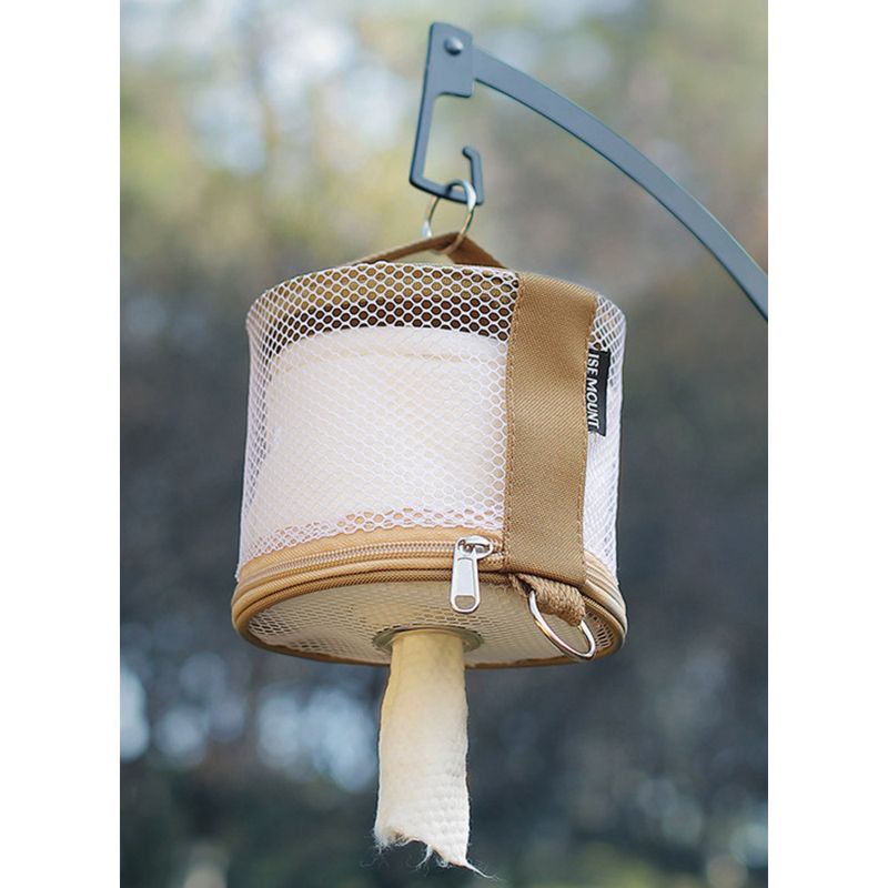 Outdoor-Netzrolle Handtuch Auto tragbare Box, Camping hängende Mesh-Aufbewahrungstasche, Papierröhre_voghion.com