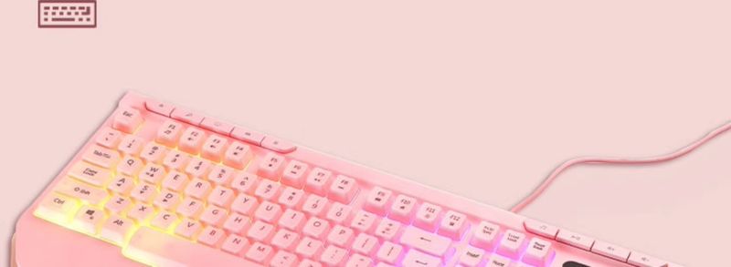 Nuji Mute Gaming Electronic Sports Pink Black Wired Desktop Computers And Laptop Office Good-looking New Arrival Neutral_voghion.com