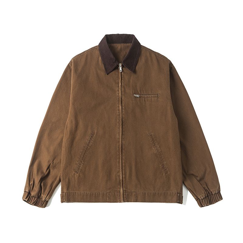 Cowboy til både mænd, kvinder, efterår og vinter nyt element, amerikansk stil revers løs afslappet alsidig jakke_voghion.com