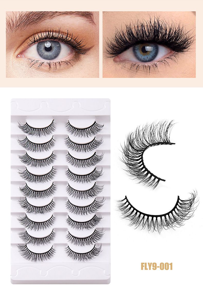 New 9 Pairs High Mink Hair False Eyelashes Multi-Layer Thick Eyelashes Daily Simulation Eyelashes_voghion.com