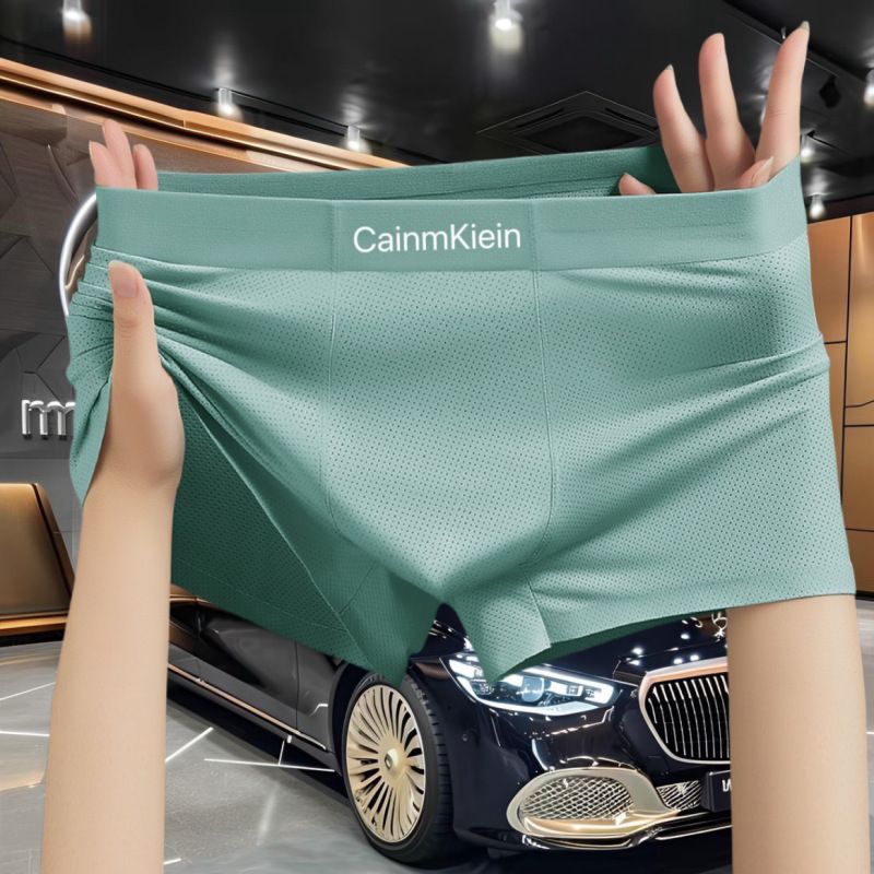 Atmungsaktive Nylon-Boxershorts für Herren – Nahtlose Unterwäsche mit mittelhohem Bund aus kühlendem Eisseiden-Gewebe (L-3XL) – Unifarben für optimalen Tragekomfort im Alltag_voghion.com