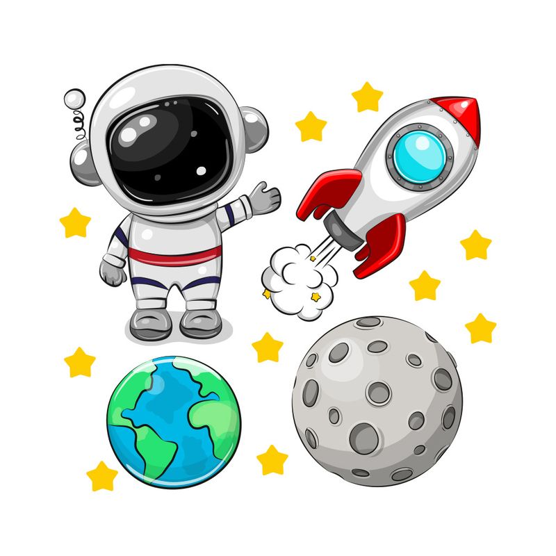 Astronaut lunar PVC decorative frosted N1832 toilet lid wall sticker_voghion.com
