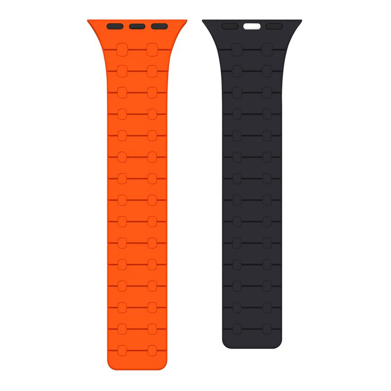 Ισχύει για AppleWatch Applewatch 987654 Iwatch Ultra Μαγνητικό λουράκι σιλικόνης με αντίθεση χρώματος_voghion.com