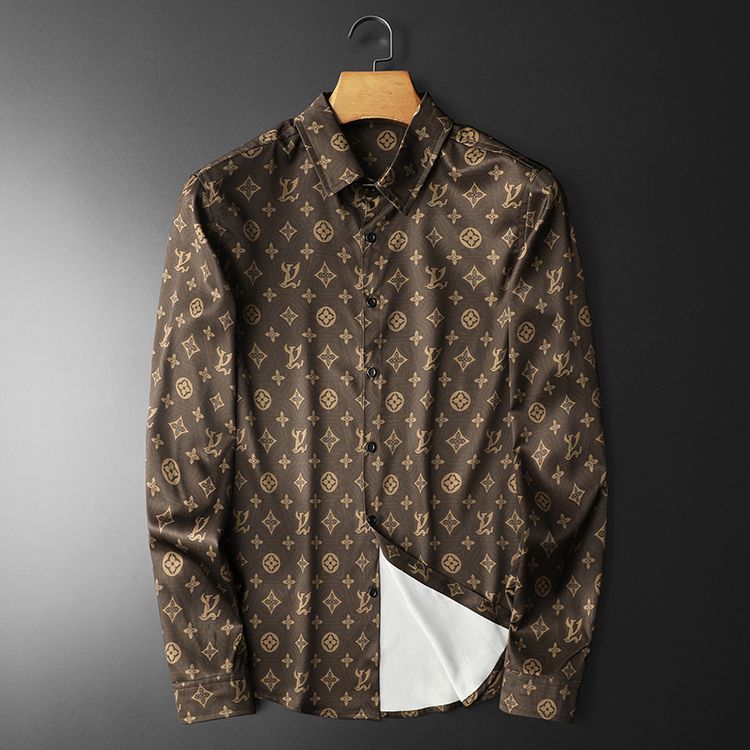 European station 2024 new long-sleeved shirt youth large size slim shirt 2307 spring and autumn men_voghion.com