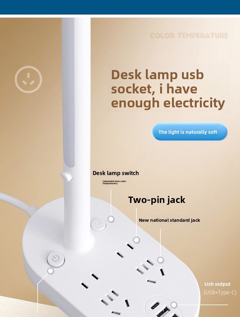 Kreative USB-Buchse LED Augenschutz Student Studie Lesen Schreibtisch Schlafsaal Schlafzimmer Nachttischlampe_voghion.com