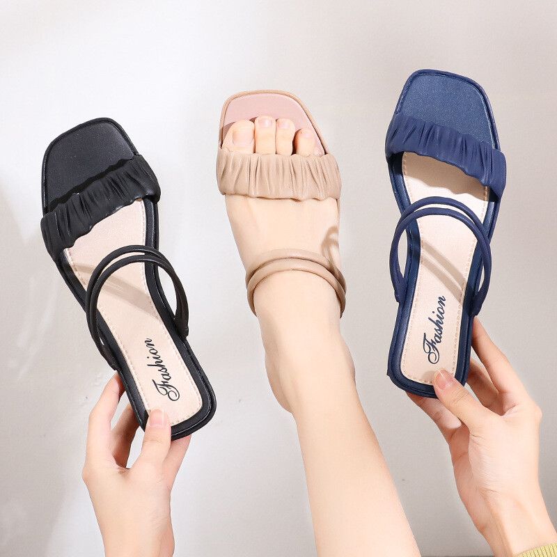 KSM Woman's 2-line Wedges Slider Road Sandal_voghion.com