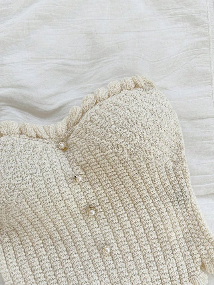 Women's Clothing Autumn New Knitted Slim Fit Single Breasted Multi Button Top_voghion.com