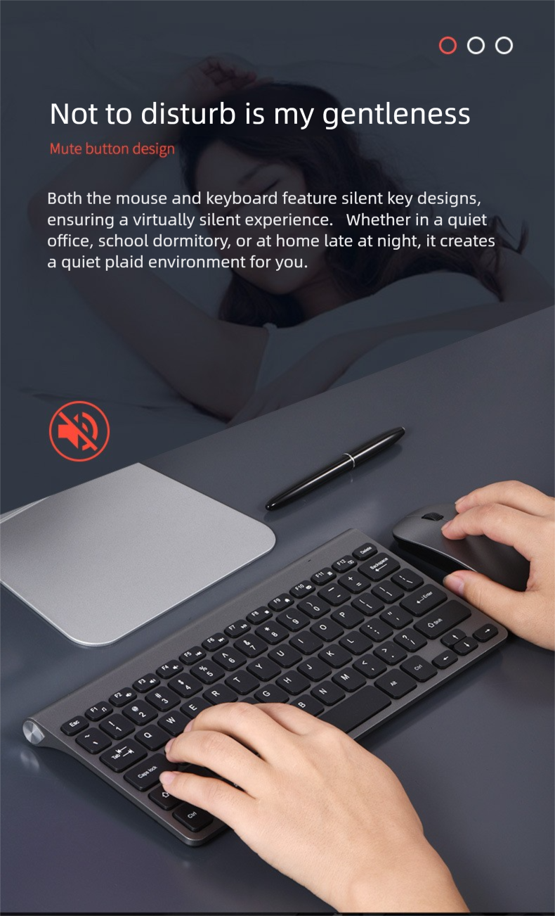 Wireless Mouse Set For Laptop Desktop Computer External Keyboard Universal Drive-Free Plug And Play_voghion.com