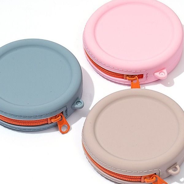 Solid Color Creative Silicone Round Fashion Korean Version Accessory Bag Student Clutch Diving Material Coin Purse_voghion.com