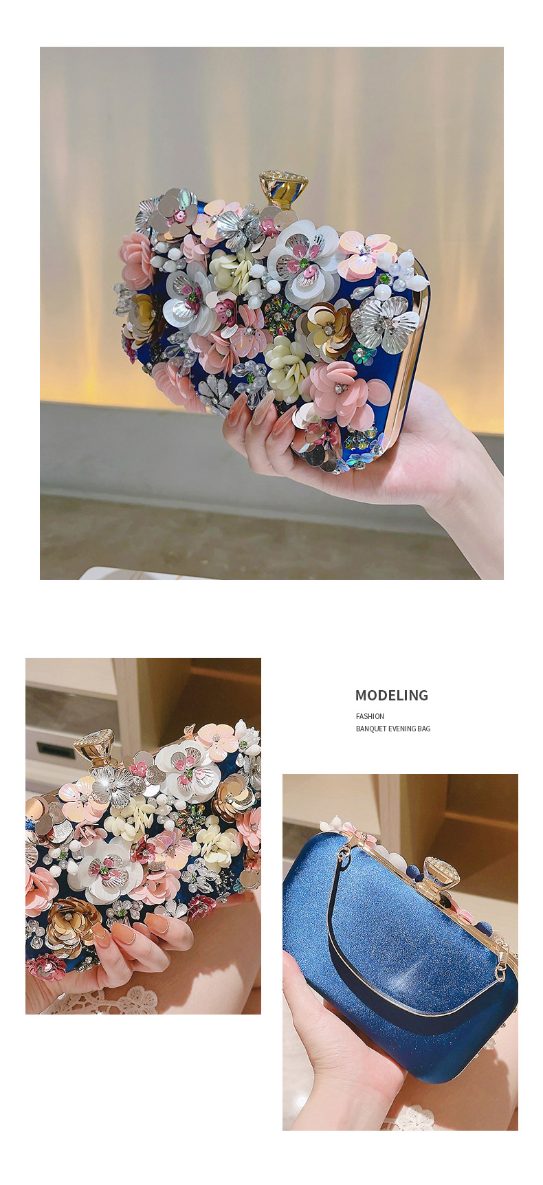 Mini Bag New Style Clutch Bag Female Name Warm Temperament Dinner Bag Evening Bag Banquet Bag Flower Bag Dress Bridesmaid Bag_voghion.com