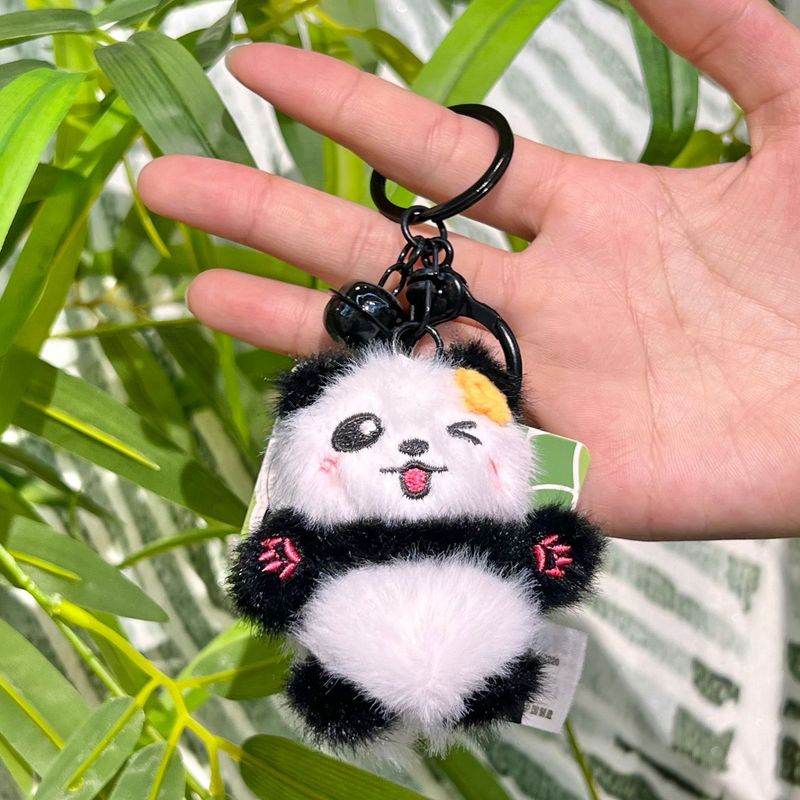 Cute Mini Keychain Backpack Small Exquisite Adorable Expression Flower Panda Pendant_voghion.com