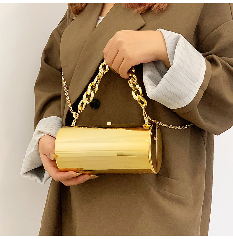 Fashionable acrylic mirror cydrical new chain mouth red candy color, temperament, dinner bag, crossbody box bag_voghion.com