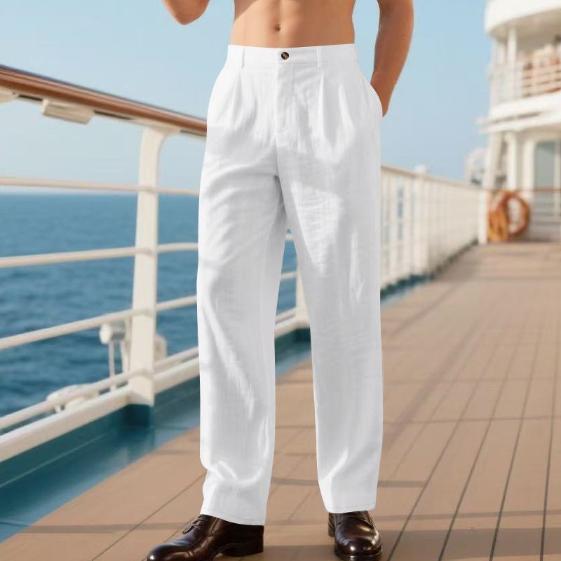 Herrenbekleidung Herren Freizeithose Sommer Dünne Lose Gerade Business Anzughose Herren_voghion.com