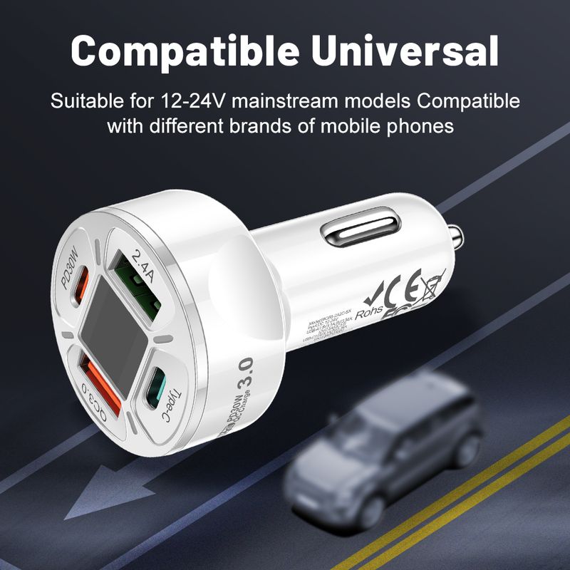 100W Typ C Digital Display Auto USB Schnelle Handy Lade Adapter Für IPhone Xiaomi Huawei Samsung Ladegerät_voghion.com