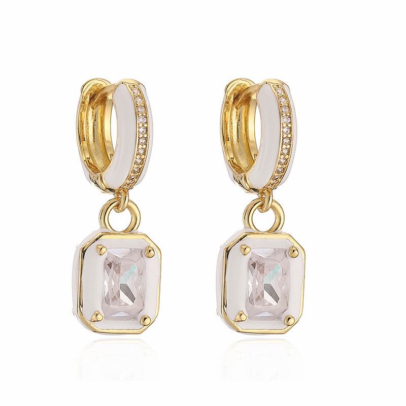 Brincos de cubo de açúcar com diamantes incrustados em cobre e cores doces para mulheres, brincos de cubo quadrado pequeno_voghion.com