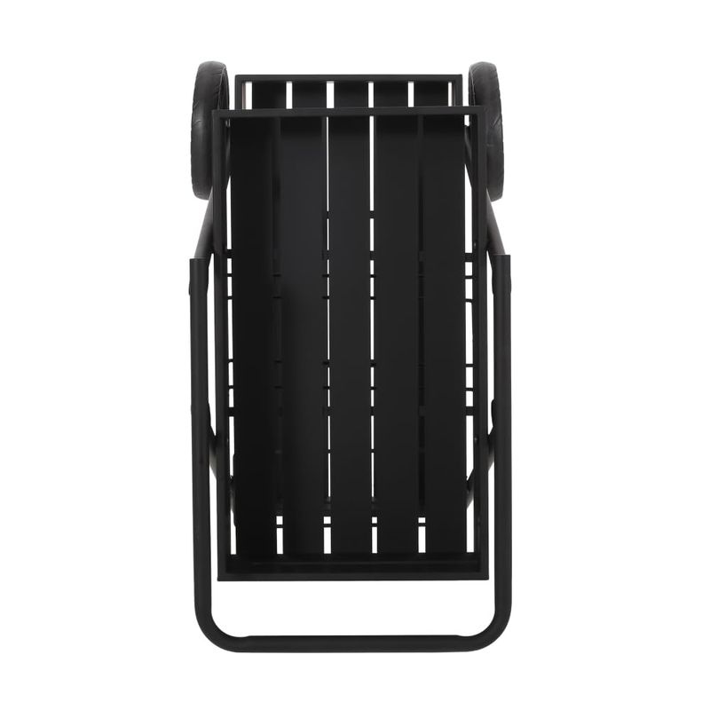 CREASION Mobile Bar Cart Iron Frame Rolling Serving Cart Home Bar Furniture With Storage Shelf For Wine Glasses Bottles_voghion.com
