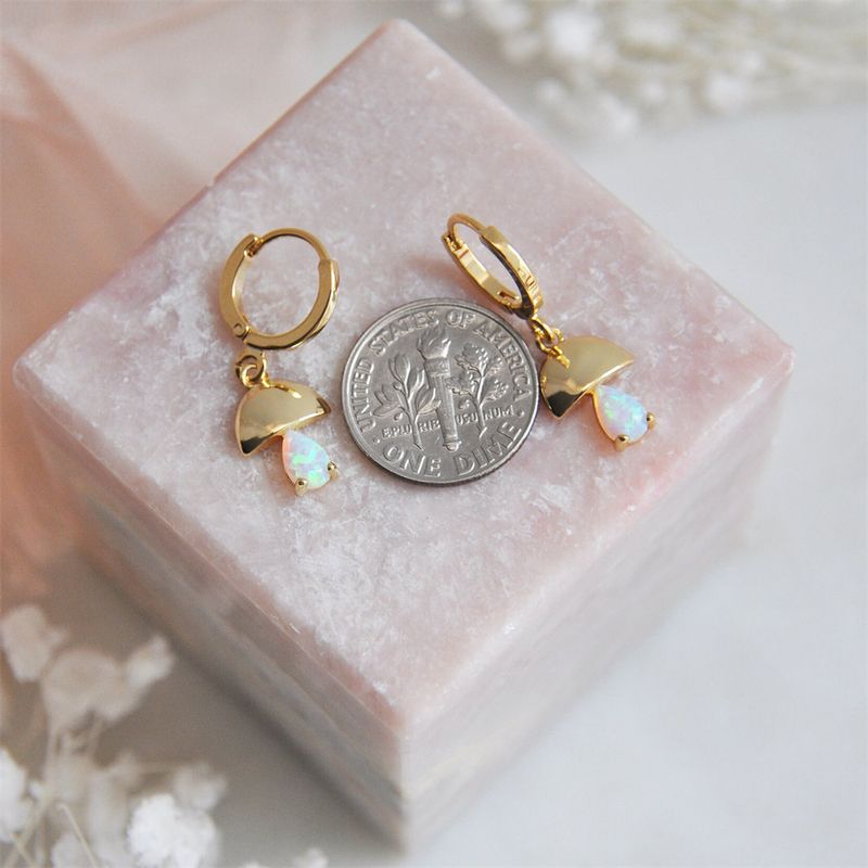 Set di collana e orecchini con ciondolo a forma di fungo in opale da donna, pezzo chic bohémien con ciondolo in pietra naturale, catena regolabile_voghion.com