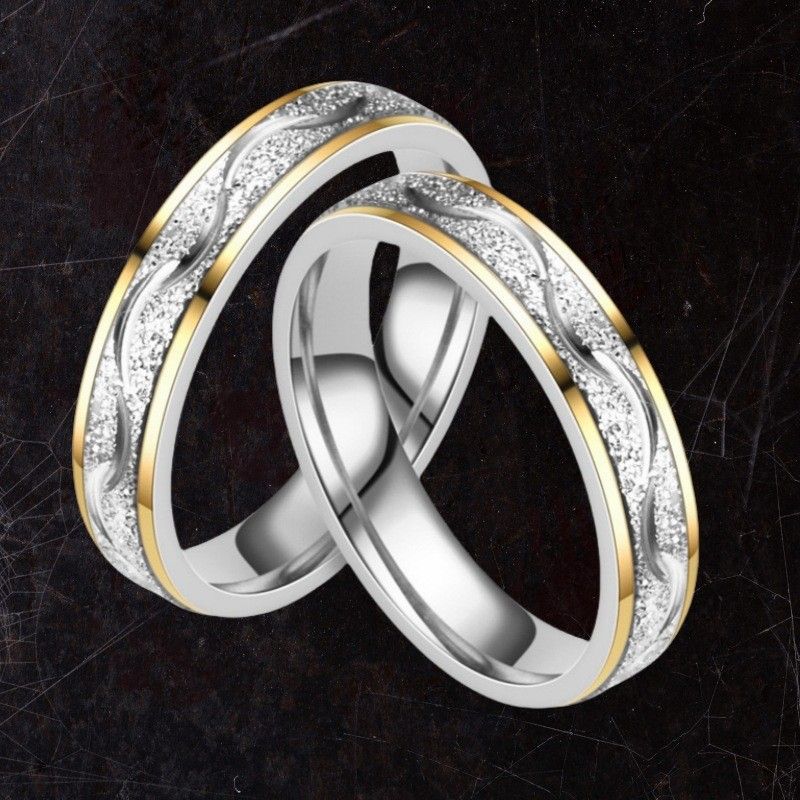 Titan-Partnerringe mit farbechtem Design, Edelstahl, graviert, matt, vielseitig, für Damen_voghion.com