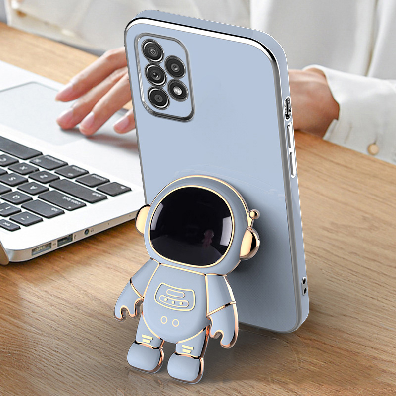 Astronaut Bracket Plating Telefonhållare Fodral för Samsung Galaxy A51 A71 A11 A21S A31 A10 A20 A30 A50 A70 A10S A20S 4G 5G_voghion.com