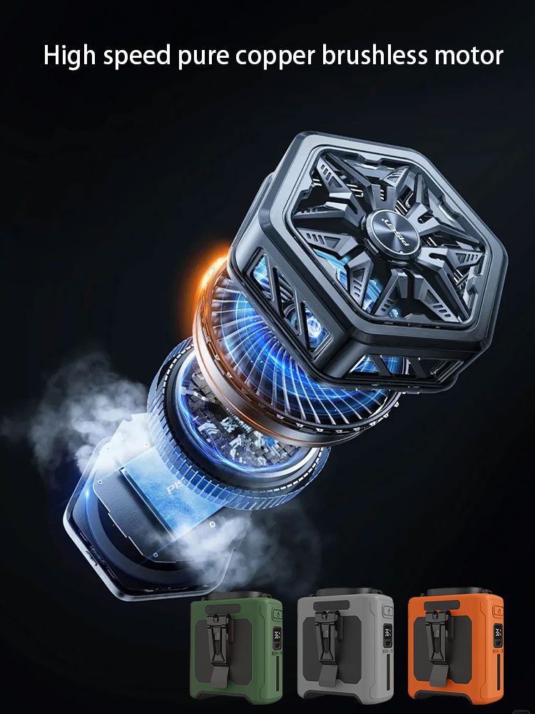 10000mAh Wearable Neck With SOS Light 40H Personal Air Cooler 5 Speeds Waist Fan For Outdoor Sport Travel Camping_voghion.com