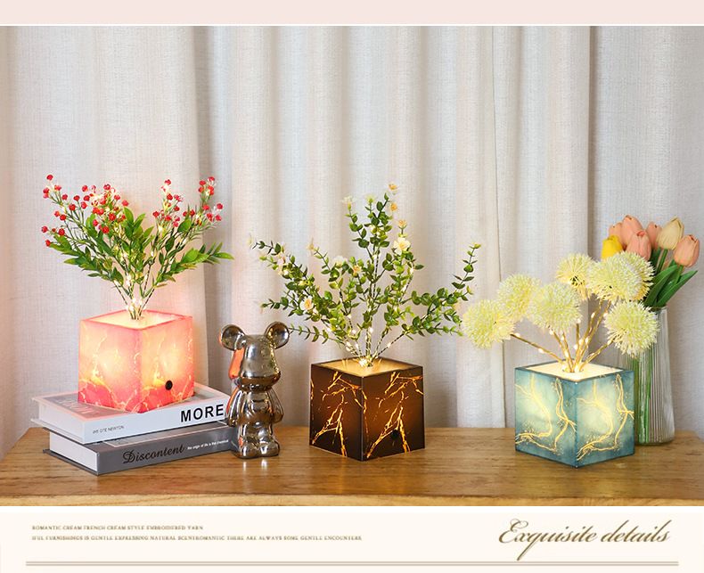 Neu LED Künstliche Form Blumentopf Dekorative Nachtlicht Atmosphäre Baum Lampe_voghion.com