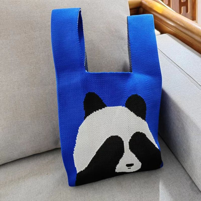 Borsa a secchiello per celebrità di Internet Ins per donne, in maglia, stile coreano e giapponese, versatile, portatile, casual, per il pranzo_voghion.com