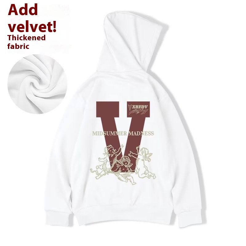 2024 Neue trendige Marke Fatty Hooded Loose Plush Thickened Large Size Pärchenpullover für Herren Herbst und Winter_voghion.com