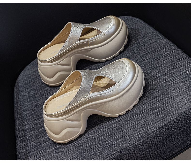 Small Thick-soled Bag Head Slippers Female One Pedal Lazy Wear Casual Versatile Cool Slippers_voghion.com