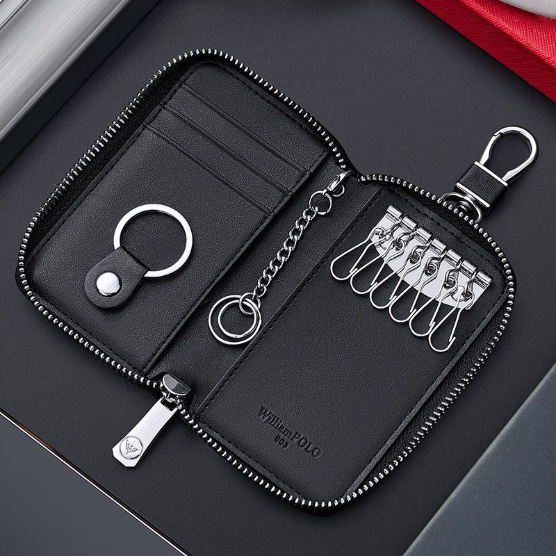 Paul Men's Genuine Leather 2023 New Fashion Waist Hanging Multifunctional Car Key Wallet Storage Card Holder Trendy_voghion.com