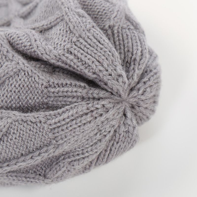 Berretto da donna in stile coreano, alla moda, lavorato a maglia spesso, con protezione per le orecchie, caldo, all'ingrosso_voghion.com