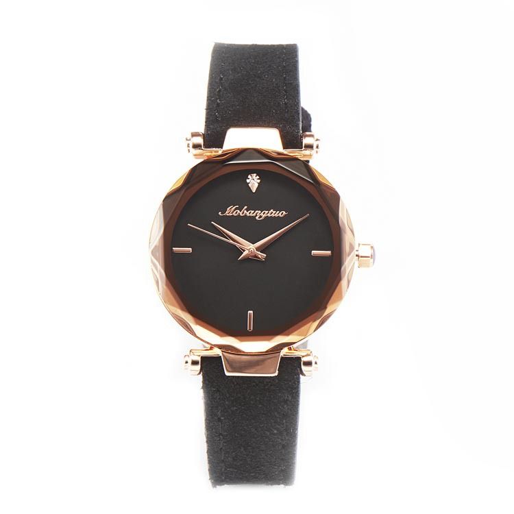 Orologio al quarzo impermeabile per studenti con conchiglia in oro rosa e quadrante in velluto e sabbia_voghion.com