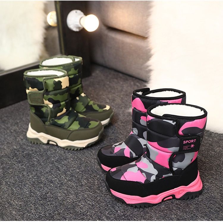 Kinder schnee 2024 winter neue stil mit plüsch isolierung, mittlere und große kinder baumwollschuhe, multi-farbe hohe_voghion.com