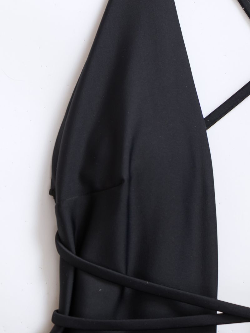 Vêtements pour femmes Robe longue de plage Bikini en dentelle avec décolleté en V profond et bretelles dans le dos Maillot de bain une pièce sexy pour femmes_voghion.com