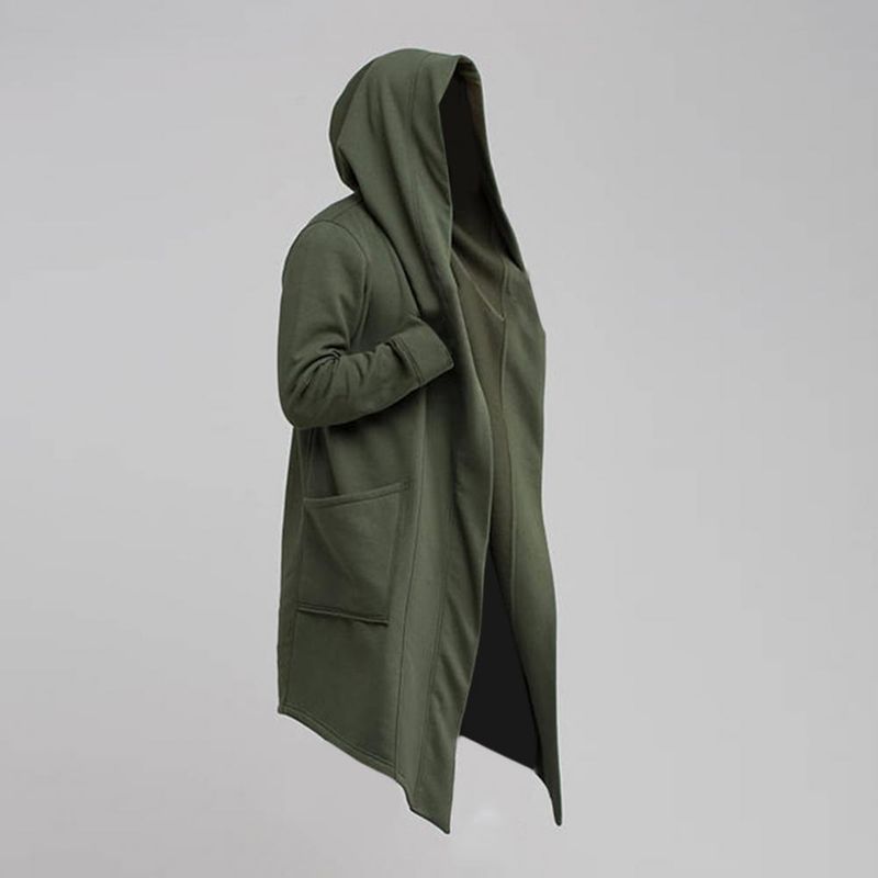 Einfarbiger, Modischer, Übergroßer, Langer Herrenmantel, Extra Langer Trenchcoat, Großer Hut Zum Filmen_voghion.com