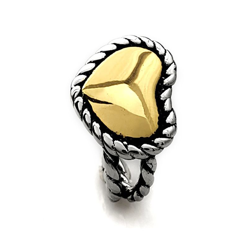 Modischer Retro-Ring aus Edelstahl mit herzförmiger Öffnung, verstellbar, für Herren und Damen, Valentinstag, Urlaubsschmuck_voghion.com