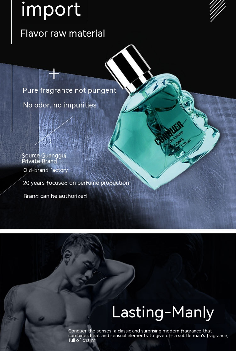 New Perfume Estelle ESLONG Conquer Men's Perfume Fresh and Persistent Blue Cologne Eau De Toilette 50ml_voghion.com