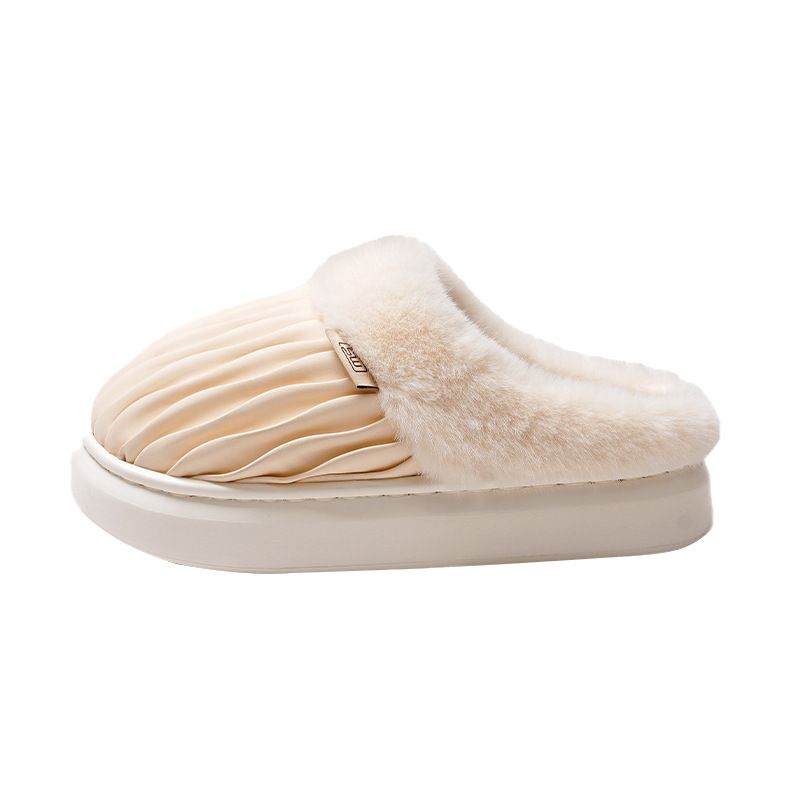 Mercury Home wasserdichte PU-Baumwolle Damen, neue Herbst-Winter-Bodenpantoffeln für Herren, warmes Paar, dicke Sohle mit Samt und A_voghion.com