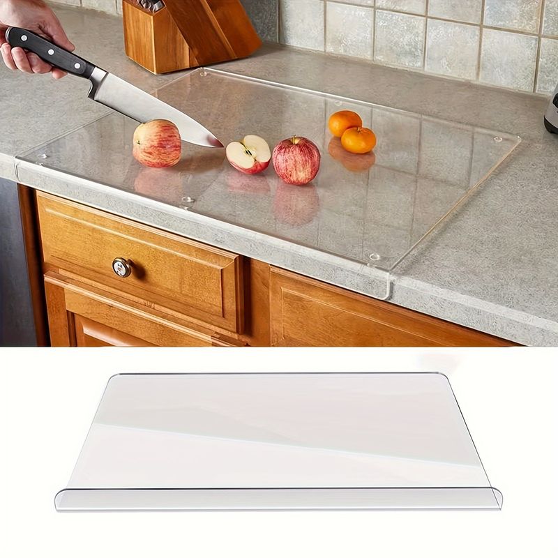 1pc Non-Slip Acrylic Cutting Board - Transparent, Durable Kitchen Countertop Protector For Fruits, Vegetables, And Cooked Food Prep_voghion.com