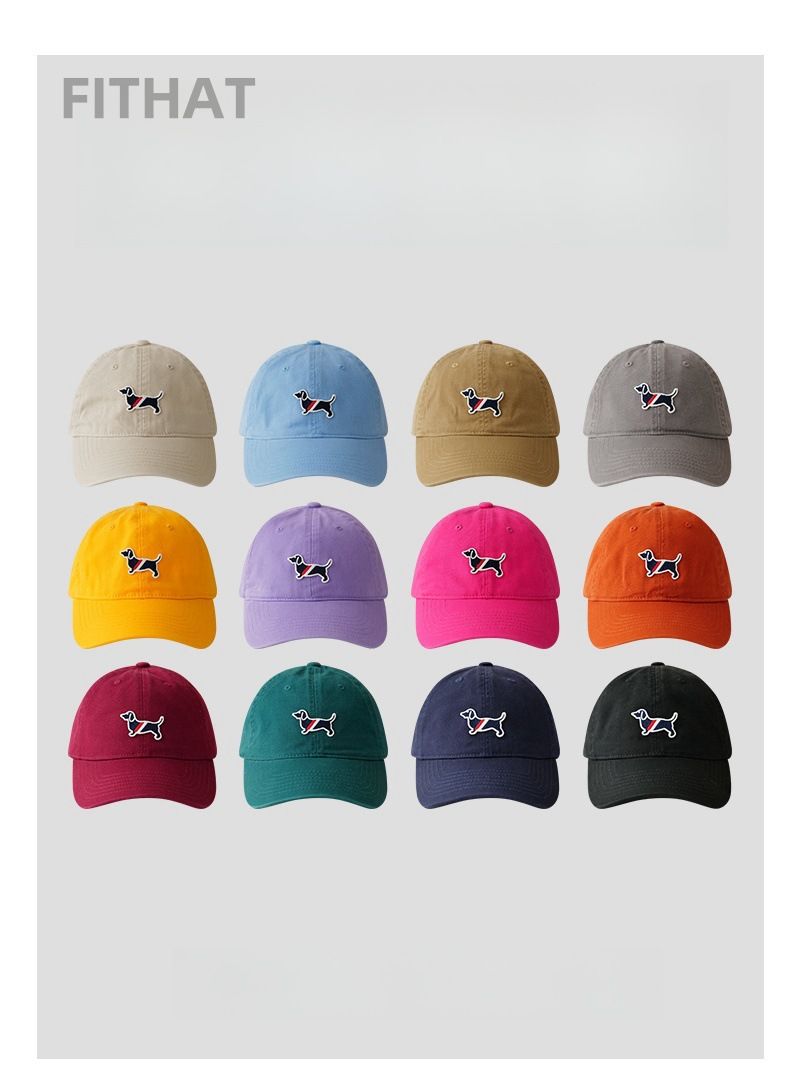 Street High Quality Washed Baseball Cap For Men And Women Soft Top Stylish Face Showing Small Duckbill Cap Dachshund Sun Hat_voghion.com