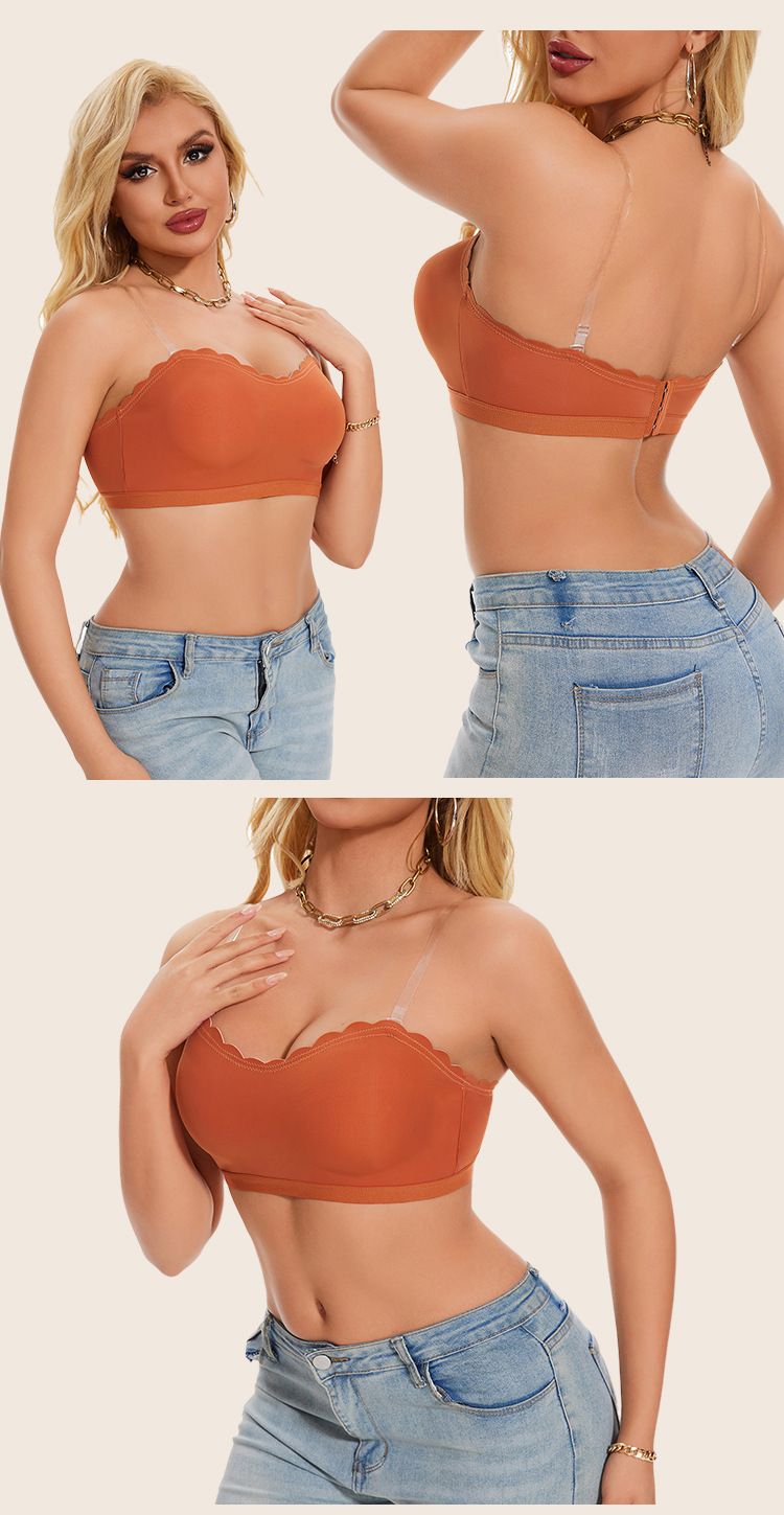 Sous-vêtements et vêtements de nuit Soutien-gorge sans bretelles antidérapant pour femme avec boucles dans le dos_voghion.com