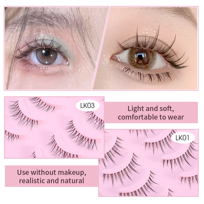 5 pairs of natural thick fake eyelashes in comics, role-playing soft eyelashes in comics, daily dating, makeup, fake_voghion.com