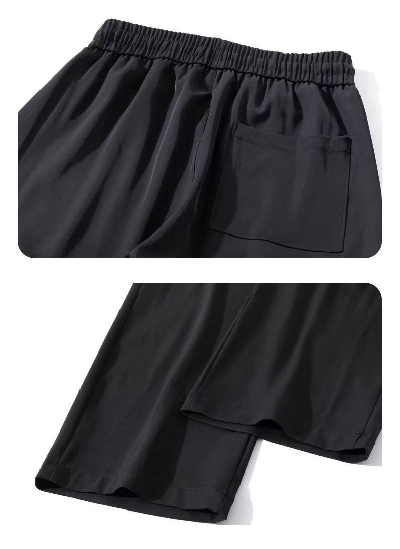 Men's Airflow Wide-Leg Pants – Summer Breathable & Quick-Dry Trousers (M-3XL, Black/Grey, Polyester)_voghion.com