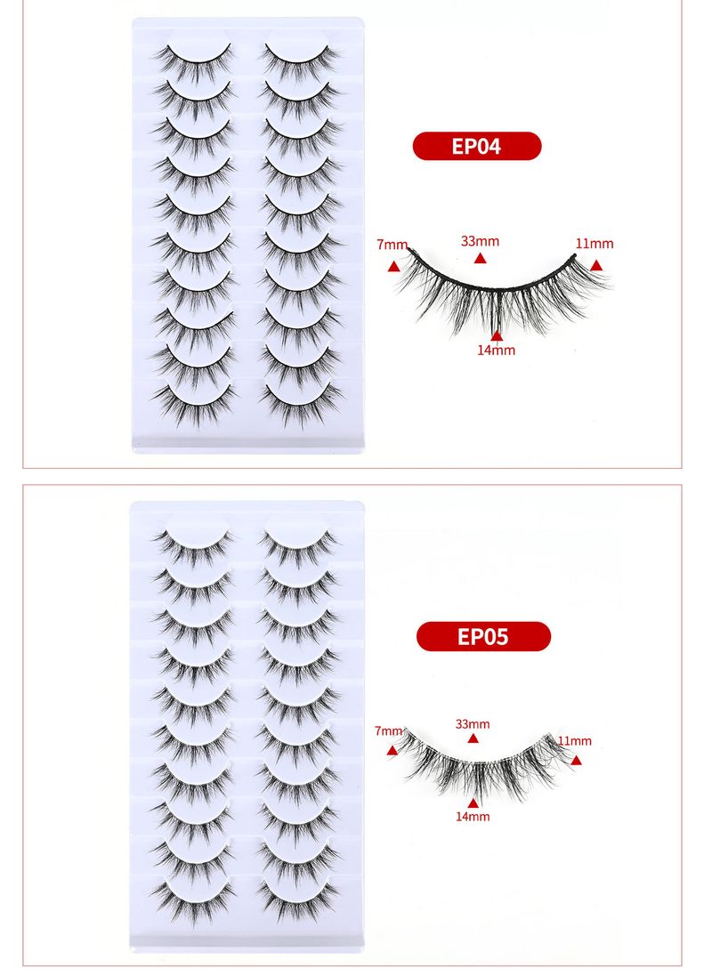 Grožis ir sveikata Dirbtinės blakstienos, vientisos, kieto kotelio, natūralios, storos, COS, pradedantiesiems, kasdieniam naudojimui_voghion.com