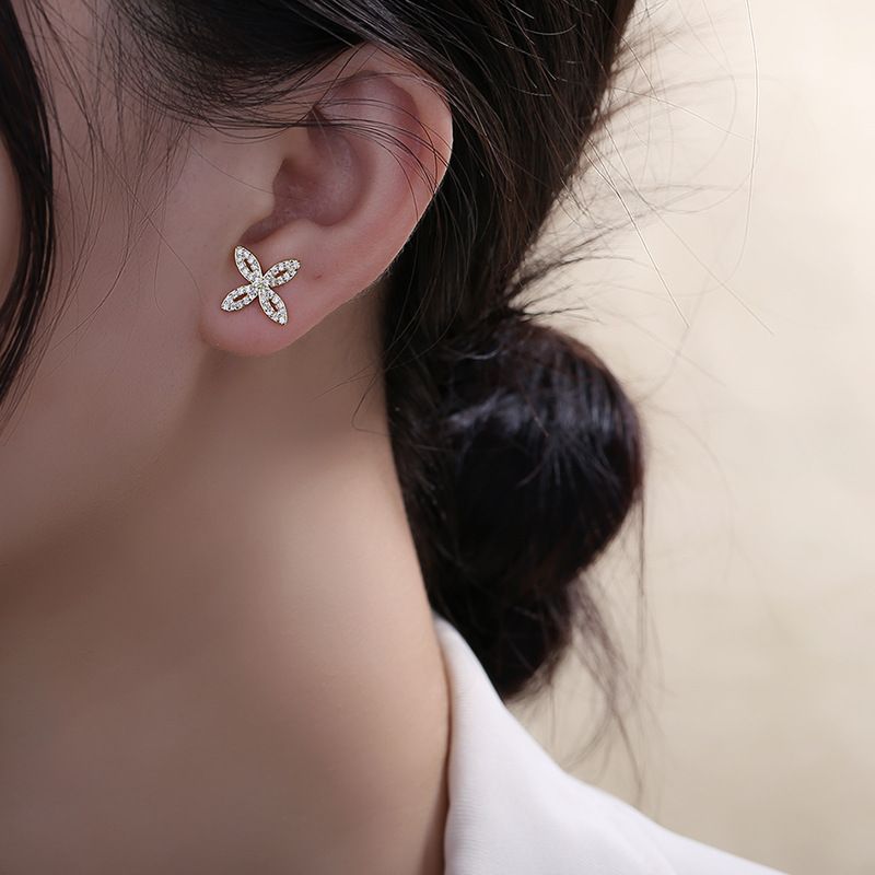 Fashionable flower earrings for women, pure silver needle earrings, high-end feeling, simple and exquisite small_voghion.com
