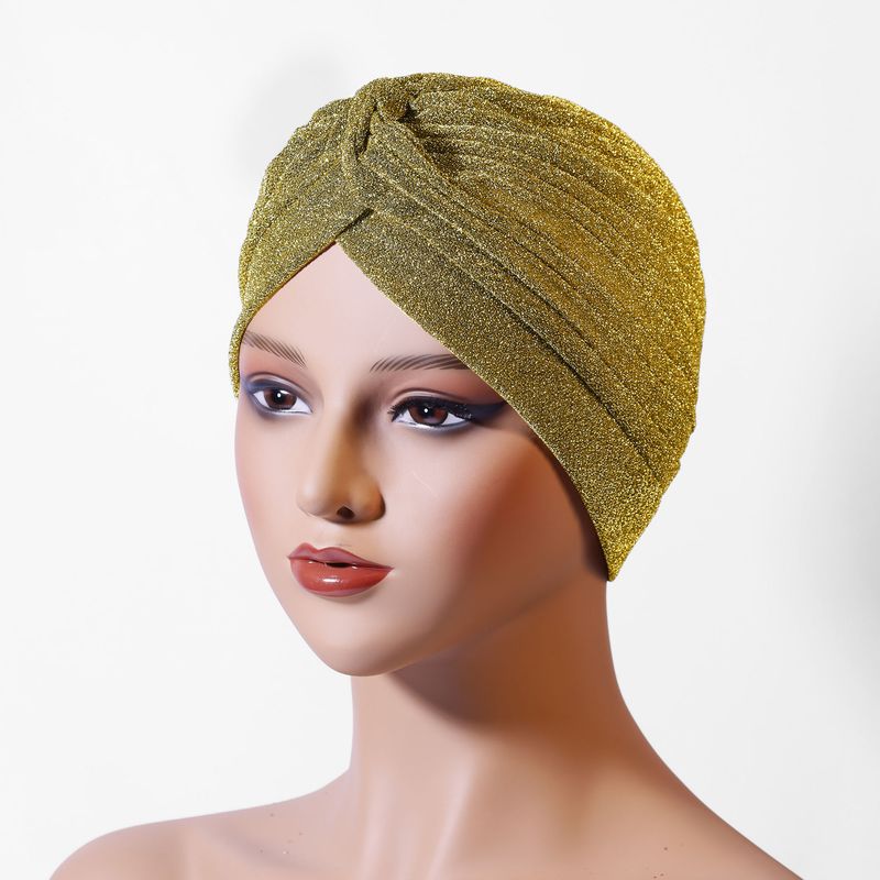 Golden Silk-Polyester Turban Hat – Middle Eastern Style Sports Headwear (Breathable & Lightweight For Active Women)_voghion.com