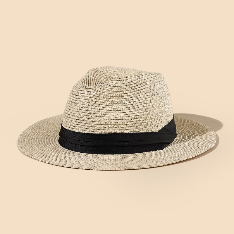 New Arrivals Summer Panama straw British top Men's and women's foldable sun shading beach Sun protection hat_voghion.com
