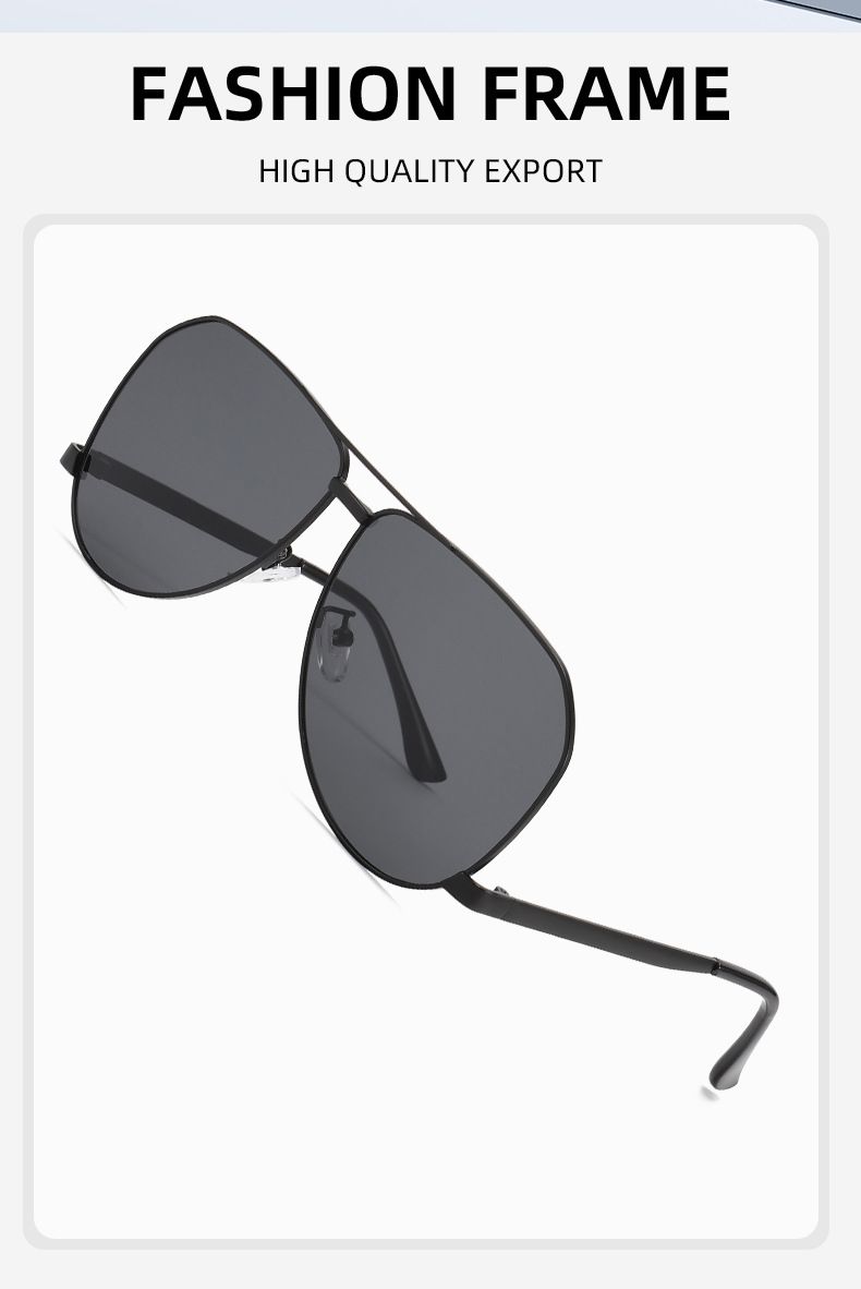 New Style Metal Frame Hollow Double Beam Low Foot Frog Mirror Sun Protection Sunshade Sunglasses E Commerce Sunglasses_voghion.com
